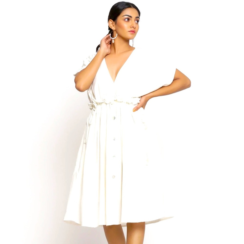 ❌CLEARANCE 🆕 SeamsFriendly Boho Summer Gauze Cotton Button Down Dress Size S